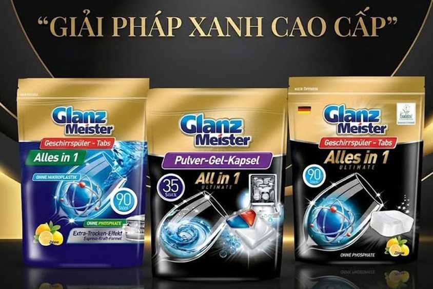 Cùng Điện máy ChefZone tìm hiểu viên rửa bát thương hiệu Glanz Meister - Giải pháp xanh cho chén bát sạch bóng