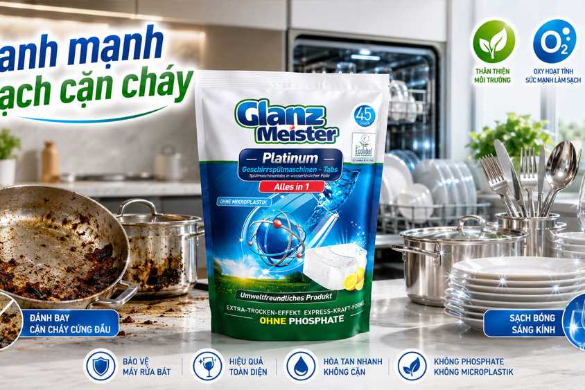 Thương hiệu Glanz Meister tại Điện máy ChefZone - Viên rửa bát vừa xanh vừa mạnh hiếm có tại Việt Nam