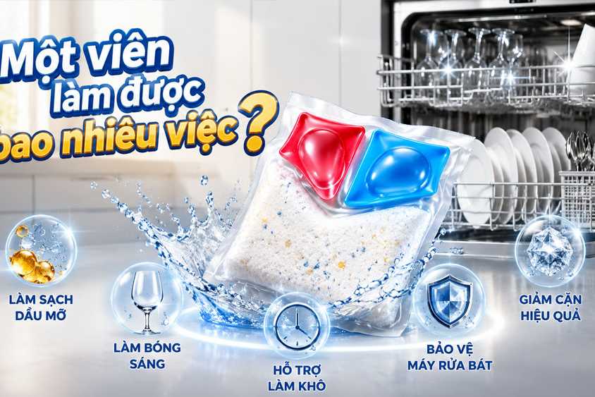 Cùng Điện máy ChefZone tìm hiểu một viên rửa bát Glanz Meister thực sự làm được bao nhiêu việc?