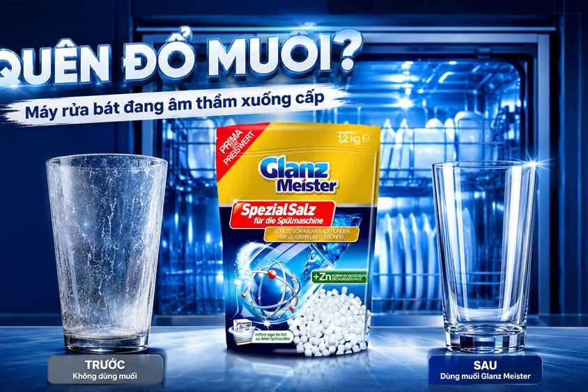 Cùng Điện máy ChefZone và Glanz Meister tìm hiểu điều gì xảy ra khi bạn quên bổ sung muối cho máy rửa bát?